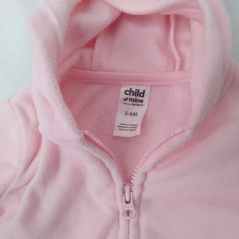 Carters Outfit Baby Girl 3 6m Fleece Jacket Pants Owls Valentine Hearts Warm Cat